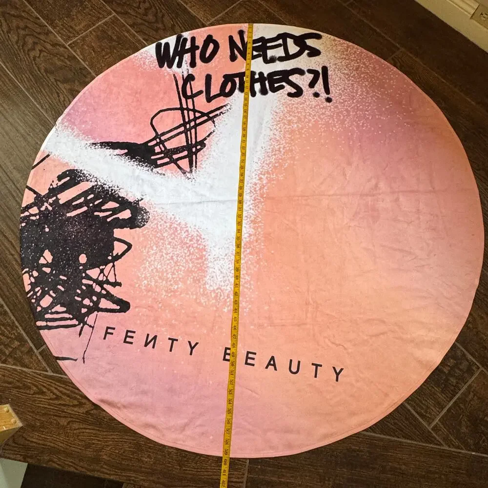Savage X Fenty Beauty Who Needs Clothes Round Beach Towel Limited Edition RARE